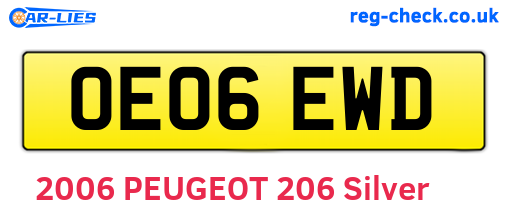 OE06EWD are the vehicle registration plates.