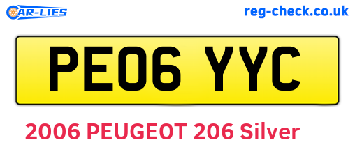 PE06YYC are the vehicle registration plates.