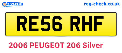 RE56RHF are the vehicle registration plates.