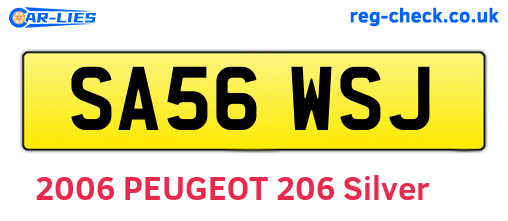 SA56WSJ are the vehicle registration plates.
