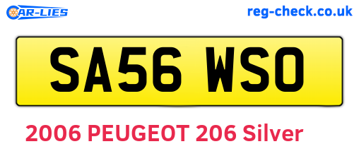 SA56WSO are the vehicle registration plates.