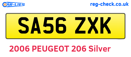 SA56ZXK are the vehicle registration plates.