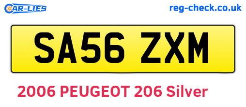 SA56ZXM are the vehicle registration plates.