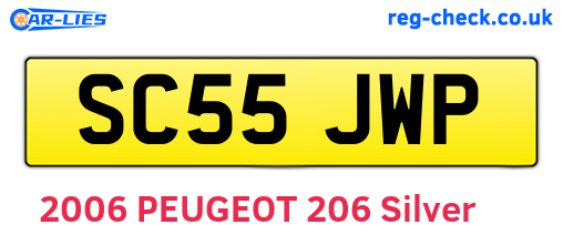 SC55JWP are the vehicle registration plates.