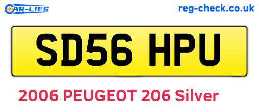 SD56HPU are the vehicle registration plates.