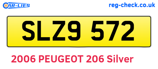 SLZ9572 are the vehicle registration plates.