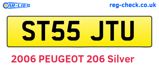ST55JTU are the vehicle registration plates.