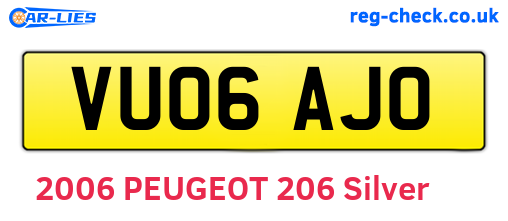 VU06AJO are the vehicle registration plates.