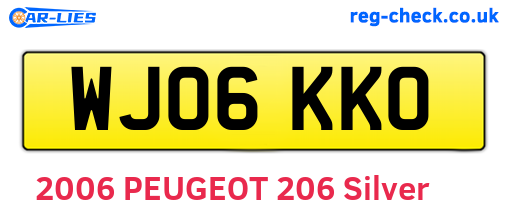 WJ06KKO are the vehicle registration plates.