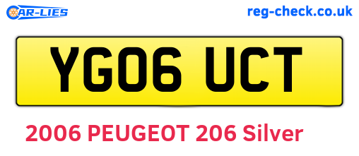 YG06UCT are the vehicle registration plates.