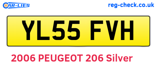 YL55FVH are the vehicle registration plates.