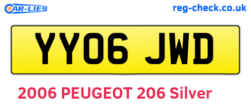YY06JWD are the vehicle registration plates.