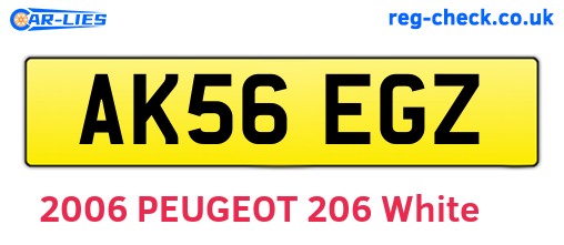 AK56EGZ are the vehicle registration plates.