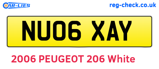 NU06XAY are the vehicle registration plates.