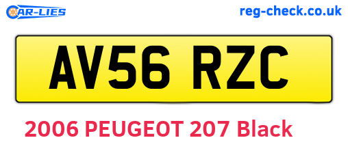 AV56RZC are the vehicle registration plates.