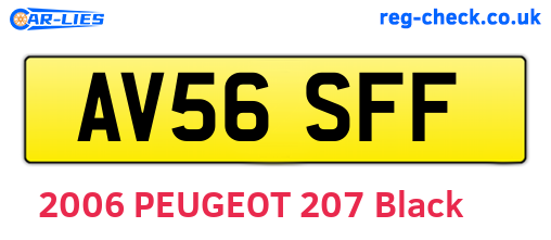 AV56SFF are the vehicle registration plates.