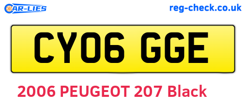 CY06GGE are the vehicle registration plates.