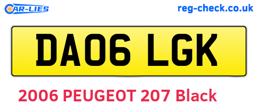 DA06LGK are the vehicle registration plates.