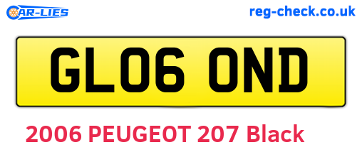 GL06OND are the vehicle registration plates.