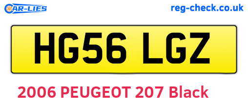 HG56LGZ are the vehicle registration plates.