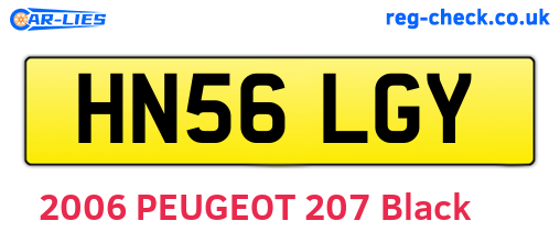 HN56LGY are the vehicle registration plates.