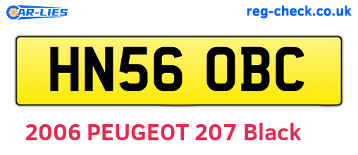 HN56OBC are the vehicle registration plates.