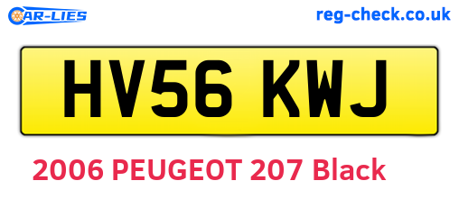 HV56KWJ are the vehicle registration plates.