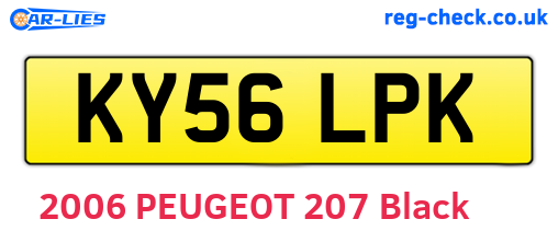 KY56LPK are the vehicle registration plates.