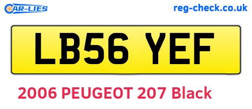 LB56YEF are the vehicle registration plates.