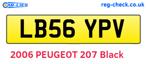 LB56YPV are the vehicle registration plates.