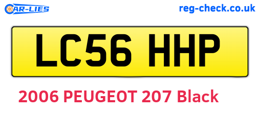 LC56HHP are the vehicle registration plates.