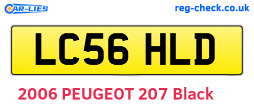 LC56HLD are the vehicle registration plates.