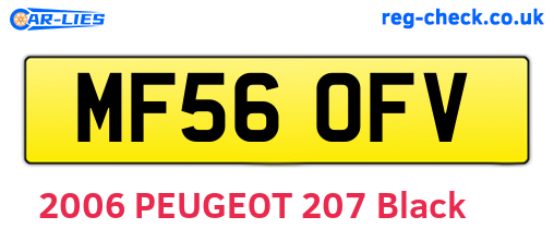 MF56OFV are the vehicle registration plates.
