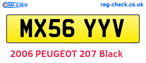 MX56YYV are the vehicle registration plates.