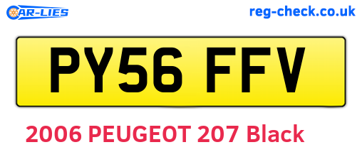 PY56FFV are the vehicle registration plates.