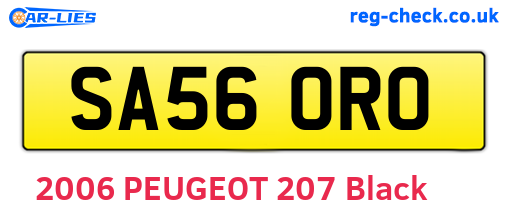 SA56ORO are the vehicle registration plates.