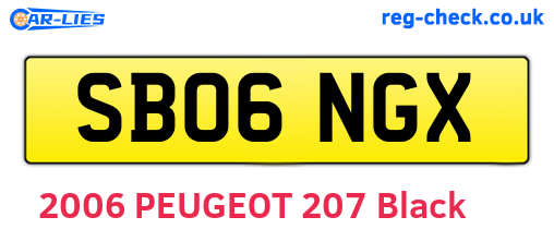 SB06NGX are the vehicle registration plates.