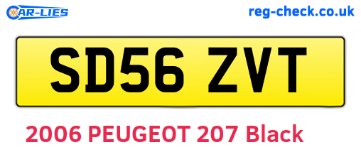 SD56ZVT are the vehicle registration plates.