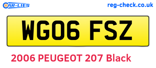 WG06FSZ are the vehicle registration plates.