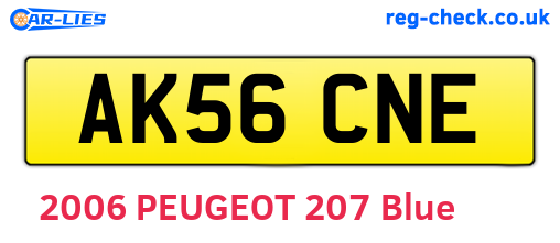 AK56CNE are the vehicle registration plates.
