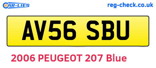 AV56SBU are the vehicle registration plates.
