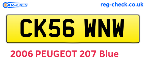 CK56WNW are the vehicle registration plates.