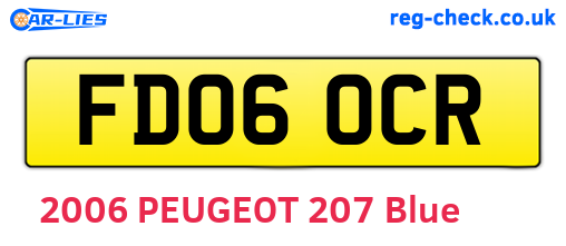 FD06OCR are the vehicle registration plates.
