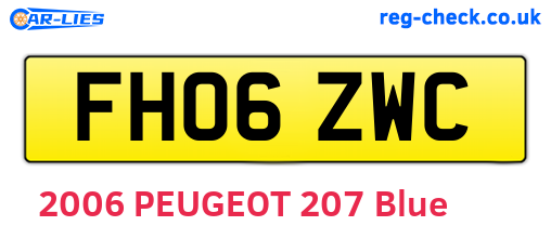 FH06ZWC are the vehicle registration plates.