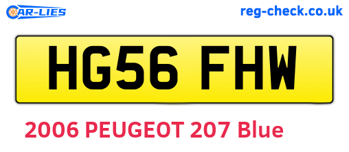 HG56FHW are the vehicle registration plates.
