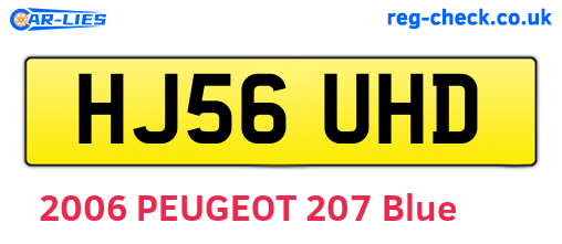 HJ56UHD are the vehicle registration plates.