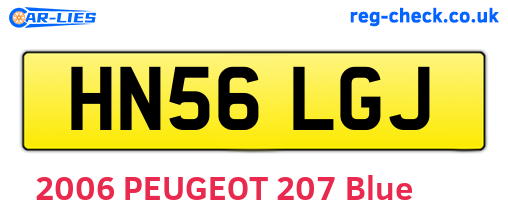 HN56LGJ are the vehicle registration plates.