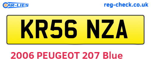 KR56NZA are the vehicle registration plates.