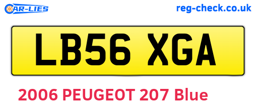 LB56XGA are the vehicle registration plates.