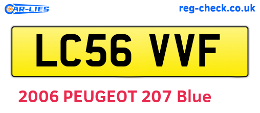 LC56VVF are the vehicle registration plates.